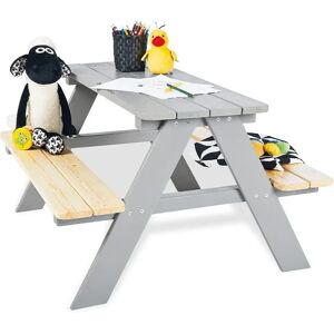 Pinolino Nicki Kinderset Tuinmeubilair - Grijs, voor 4 kinderen Pinolino Nicki Kinderset Tuinmeubilair - Grijs, voor 4 kinderen