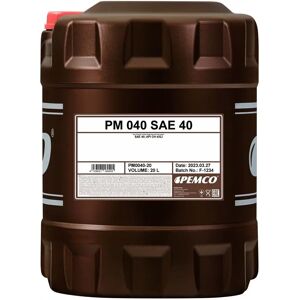 Huile moteur Pemco PM0040-20 SAE 40 - API CH-4 - 20L - Publicité Huile moteur Pemco PM0040-20 SAE 40 - API CH-4 - 20L - Publicité