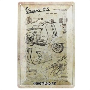 Nostalgic-Art Vespa Sign - 20x30cm - European Charm - Sign for Home & Cafe Nostalgic-Art Vespa Sign - 20x30cm - European Charm - Sign for Home & Cafe