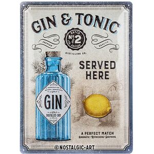 Nostalgic-Art Gin & Tonic Sign - Vintage Decor - 30x40cm Nostalgic-Art Gin & Tonic Sign - Vintage Decor - 30x40cm