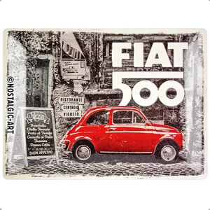 Nostalgic-Art Fiat 500 Sign 30x40cm - Red Car Nostalgic-Art Fiat 500 Sign 30x40cm - Red Car