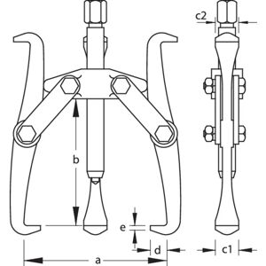 Gedore 37196 Extractor - Robust, 3-armer, 90x80mm - Extractor Gedore 37196 Extractor - Robust, 3-armer, 90x80mm - Extractor