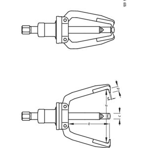 Gedore Blue Line Trearmet Uttrekker med Roterende Justering - Industri Gedore Blue Line Trearmet Uttrekker med Roterende Justering - Industri