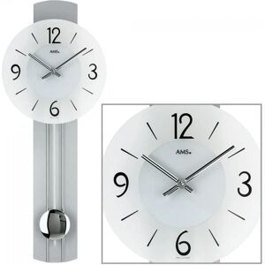 AMS W7275 Pendelwanduhr - Silber - Wanduhr AMS W7275 Pendelwanduhr - Silber - Wanduhr