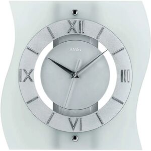 AMS F5909 Funkwanduhr - Silber, 32x30cm AMS F5909 Funkwanduhr - Silber, 32x30cm