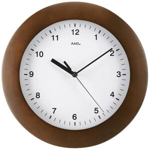 Horloge Murale AMS F5904/1 Noyer - Radio-pilotée, Bois, Cadran blanc - Publicité Horloge Murale AMS F5904/1 Noyer - Radio-pilotée, Bois, Cadran blanc - Publicité