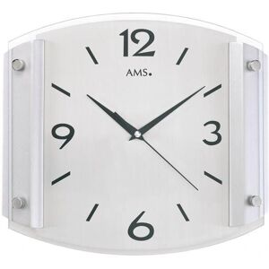 Horloge Murale Argentée AMS F5938 - Radio pilotée - Publicité Horloge Murale Argentée AMS F5938 - Radio pilotée - Publicité