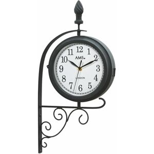 AMS W9433 Schwarze Doppelwanduhr - Wanduhr AMS W9433 Schwarze Doppelwanduhr - Wanduhr