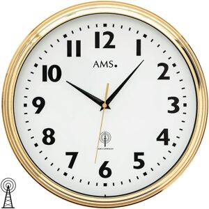 Horloge Murale AMS F5963 Or - Radio-piloté, Quartz, 32cm - Publicité Horloge Murale AMS F5963 Or - Radio-piloté, Quartz, 32cm - Publicité