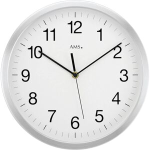 Horloge Murale AMS F5524 Argent - Radio, Quartz, 5cm - Publicité Horloge Murale AMS F5524 Argent - Radio, Quartz, 5cm - Publicité