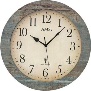 Horloge Murale AMS F5562 - Radio-piloté, Bois, Gris & Bleu Clair - Horloge Murale - Publicité Horloge Murale AMS F5562 - Radio-piloté, Bois, Gris & Bleu Clair - Horloge Murale - Publicité