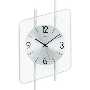 AMS Silber Wanduhr - Quarz, Funk, 25x7x45cm AMS Silber Wanduhr - Quarz, Funk, 25x7x45cm
