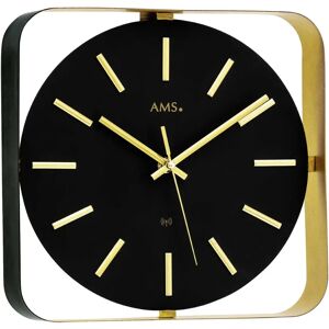 AMS Wanduhr Schwarz-Gold - Quarzuhr, 28x5x28 cm AMS Wanduhr Schwarz-Gold - Quarzuhr, 28x5x28 cm