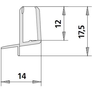 Kermi Ibiza 2000 Afsluitstrip - Horizontaal 98,5cm voor Scharnierdeur Kermi Ibiza 2000 Afsluitstrip - Horizontaal 98,5cm voor Scharnierdeur