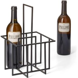 Support pour bouteilles 'Cubo' - Philippi - Acier noir - 4 bouteilles - Publicité Support pour bouteilles 'Cubo' - Philippi - Acier noir - 4 bouteilles - Publicité