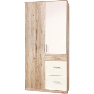 WIMEX Joker Kleiderschrank - 90x59x199cm, Weiß/Eiche WIMEX Joker Kleiderschrank - 90x59x199cm, Weiß/Eiche