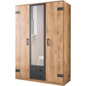 WIMEX Cork Kleiderschrank - Grau, 135cm breit, mit Spiegel WIMEX Cork Kleiderschrank - Grau, 135cm breit, mit Spiegel