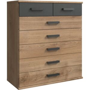 Calicosy 7 Lades Kast - Eiken en Grafiet Finish Calicosy 7 Lades Kast - Eiken en Grafiet Finish