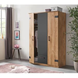 Wimex Glasgow Kleiderschrank - 3 Türen, 135x58x198 cm, Grau Wimex Glasgow Kleiderschrank - 3 Türen, 135x58x198 cm, Grau