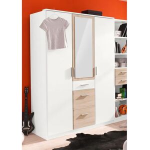 WIMEX Joker Kleiderschrank - 3-türig Weiß mit Spiegel WIMEX Joker Kleiderschrank - 3-türig Weiß mit Spiegel