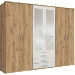 Wimex Ben Kleiderschrank - Plankeineiche Nachbildung/ Absetzung weiß - Kleiderschrank Wimex Ben Kleiderschrank - Plankeineiche Nachbildung/ Absetzung weiß - Kleiderschrank