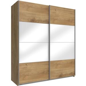 WIMEX Easy Kleiderschrank - 2 Schiebetüren Glas & Holz - 135x210x65 cm WIMEX Easy Kleiderschrank - 2 Schiebetüren Glas & Holz - 135x210x65 cm