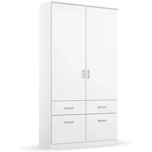 Kleiderschrank Bremen - 2 Türen, Weiß, 91cm Breit Kleiderschrank Bremen - 2 Türen, Weiß, 91cm Breit