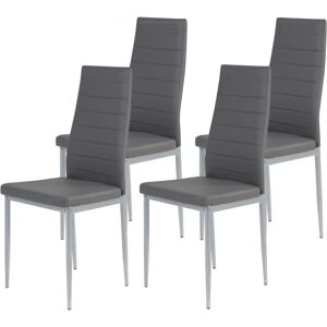 Silla Tapizada Gris Simone Hela - Set de 4 Silla Tapizada Gris Simone Hela - Set de 4
