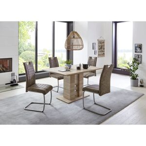 Hela Ulla Ausziehbares Esszimmer-Set - Microfaser, Sonoma Eiche/Anthrazit Hela Ulla Ausziehbares Esszimmer-Set - Microfaser, Sonoma Eiche/Anthrazit