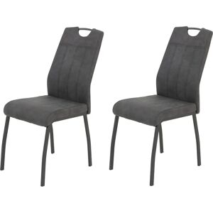 HELA ELIF Stuhl - Poliert, 2 Stück, Grau, 44x64x96 cm HELA ELIF Stuhl - Poliert, 2 Stück, Grau, 44x64x96 cm
