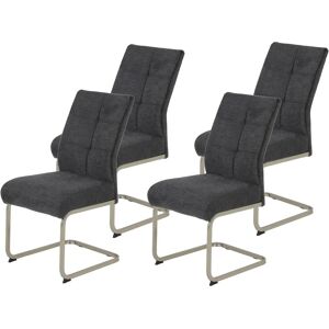Hela Ines Freischwinger - Microfaser - Anthrazit - 50cm Sitz - 4er Hela Ines Freischwinger - Microfaser - Anthrazit - 50cm Sitz - 4er
