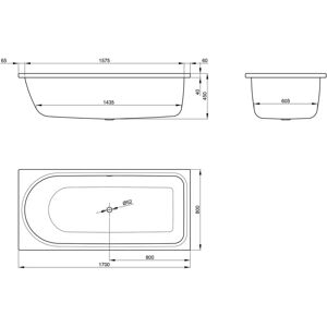 Bette Ocean 170x80cm Badewanne - Weiß - Rechteckig, Tief, Überlauf links/rechts Bette Ocean 170x80cm Badewanne - Weiß - Rechteckig, Tief, Überlauf links/rechts