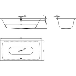 Bette Lux Rechteckbadewanne - 234L, Weiß, 90x190 cm Bette Lux Rechteckbadewanne - 234L, Weiß, 90x190 cm