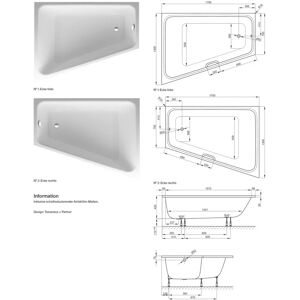 pace L Modell 1132 Weiße Eck-Badewanne - Bad pace L Modell 1132 Weiße Eck-Badewanne - Bad