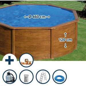 Waterman Dekor Rundbecken-Set Holzoptik - Aufstellbecken Waterman Dekor Rundbecken-Set Holzoptik - Aufstellbecken