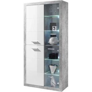 Stone Highboard - grau (beton, weiß) - 92x194x37 cm Stone Highboard - grau (beton, weiß) - 92x194x37 cm