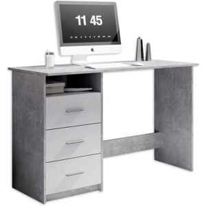 BEGA OFFICE Adria Schreibtisch - Beton/Weiß, 3 Schubladen, 123x50x77 cm BEGA OFFICE Adria Schreibtisch - Beton/Weiß, 3 Schubladen, 123x50x77 cm