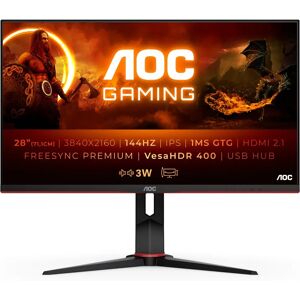 Moniteur Gaming IPS HDR 4K 144Hz AOC 28" U28G2XU2/BK - Écran - Publicité Moniteur Gaming IPS HDR 4K 144Hz AOC 28" U28G2XU2/BK - Écran - Publicité