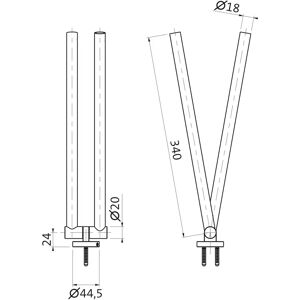 Herzbach Herzbach iX Handtuchhalter - Wandmontage, 340mm, Edelstahl gebürstet Herzbach Herzbach iX Handtuchhalter - Wandmontage, 340mm, Edelstahl gebürstet