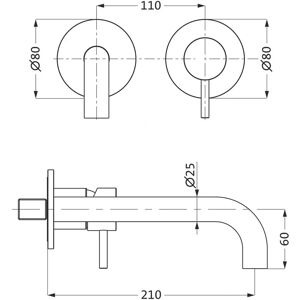 Herzbach Deep IX - 28.203754.1.09 - Edelstahl gebürstet - 210mm - Wandarmatur für Waschbecken Herzbach Deep IX - 28.203754.1.09 - Edelstahl gebürstet - 210mm - Wandarmatur für Waschbecken