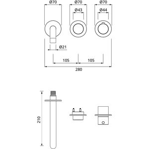 Herzbach MODUL7 PUSH Thermostat pour lavabo - Chrome - Publicité Herzbach MODUL7 PUSH Thermostat pour lavabo - Chrome - Publicité