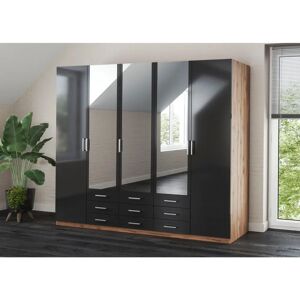 Priess Amsterdam Kleiderschrank - Modernes Design, 5-türig, Schwarz Priess Amsterdam Kleiderschrank - Modernes Design, 5-türig, Schwarz