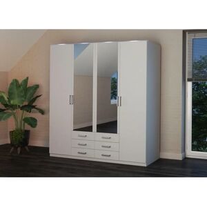 Priess Amsterdam Kleiderschrank - Modernes Design, Glas & LED, 4 Türen Priess Amsterdam Kleiderschrank - Modernes Design, Glas & LED, 4 Türen