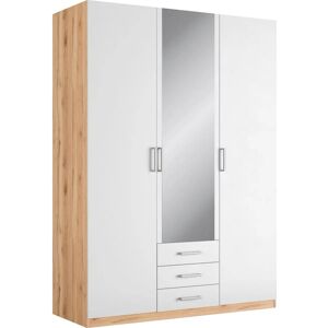 Priess Amsterdam Kleiderschrank - Modernes Design, Weiß/Astkernbuche, 3-türig Priess Amsterdam Kleiderschrank - Modernes Design, Weiß/Astkernbuche, 3-türig