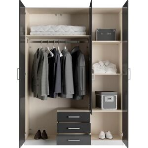 PRIESS Amsterdam Kleiderschrank - Glas & LED - 3-türig PRIESS Amsterdam Kleiderschrank - Glas & LED - 3-türig