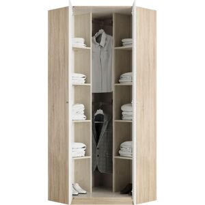 Priess Barcelona Eckkleiderschrank - Platzsparendes Design, mehrere Regale, hochwertige Oberflächen Priess Barcelona Eckkleiderschrank - Platzsparendes Design, mehrere Regale, hochwertige Oberflächen