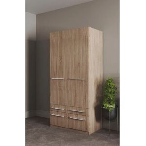 Priess Barcelona Kleiderschrank - Verstellbare Größen, Holzoptik Priess Barcelona Kleiderschrank - Verstellbare Größen, Holzoptik