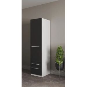 Priess Barcelona Kleiderschrank - Verstellbar, Spiegel, Schwarz/Weiß Priess Barcelona Kleiderschrank - Verstellbar, Spiegel, Schwarz/Weiß