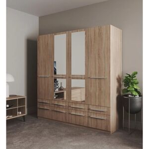PRIESS Barcelona Kleiderschrank - Mit Spiegel, 4 Türen PRIESS Barcelona Kleiderschrank - Mit Spiegel, 4 Türen