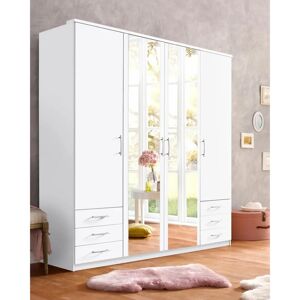 Priess Husum Kleiderschrank - 4 Türen, 6 Schubladen, Weiß, 185x57x196 cm Priess Husum Kleiderschrank - 4 Türen, 6 Schubladen, Weiß, 185x57x196 cm